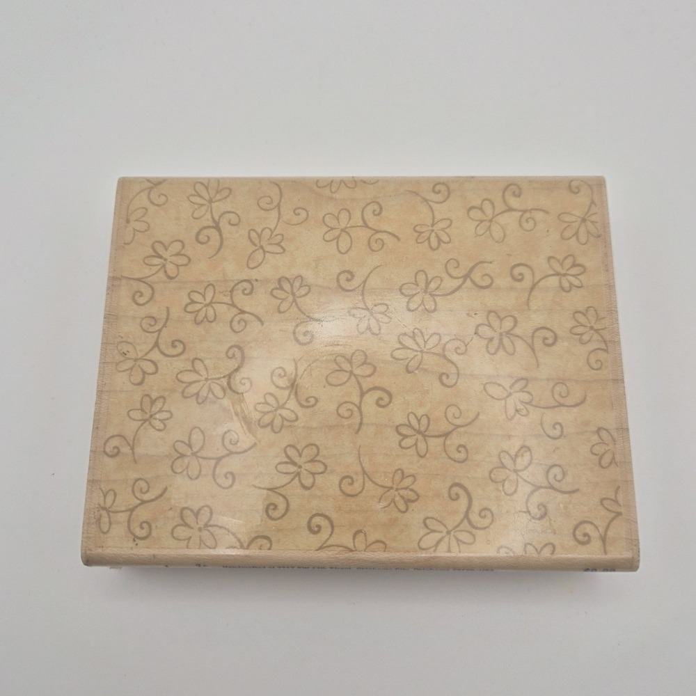 Field of Flowers PR1004 Large Floral Background Wood Mounted Rubber Stamp